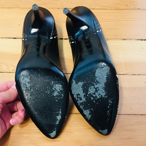 Ralph Lauren Collection B & W Leather Heels - Picture 11 of 15